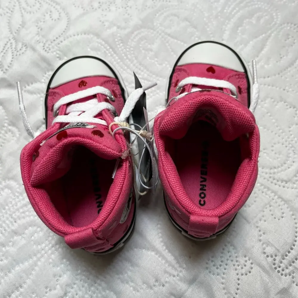 NWT Converse Toddler Street Mid Top Glitter Heart Sneakers Sneakers Size 6